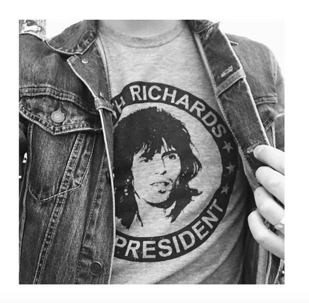 A "KEITH RICHARDS FOR PRESIDENT" TSY TEE T-SHIRT, HEATHER GREY