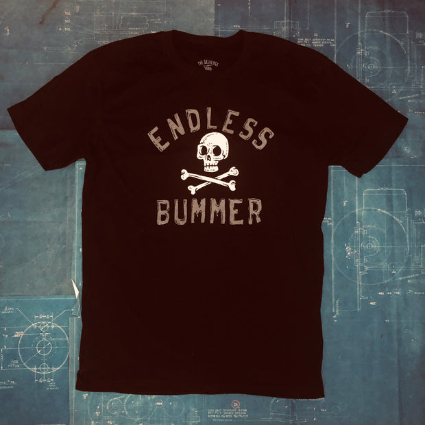 A "ENDLESS BUMMER" TSY x MUCHOMOTO TEE T-SHIRT, BLACK (NEW!)